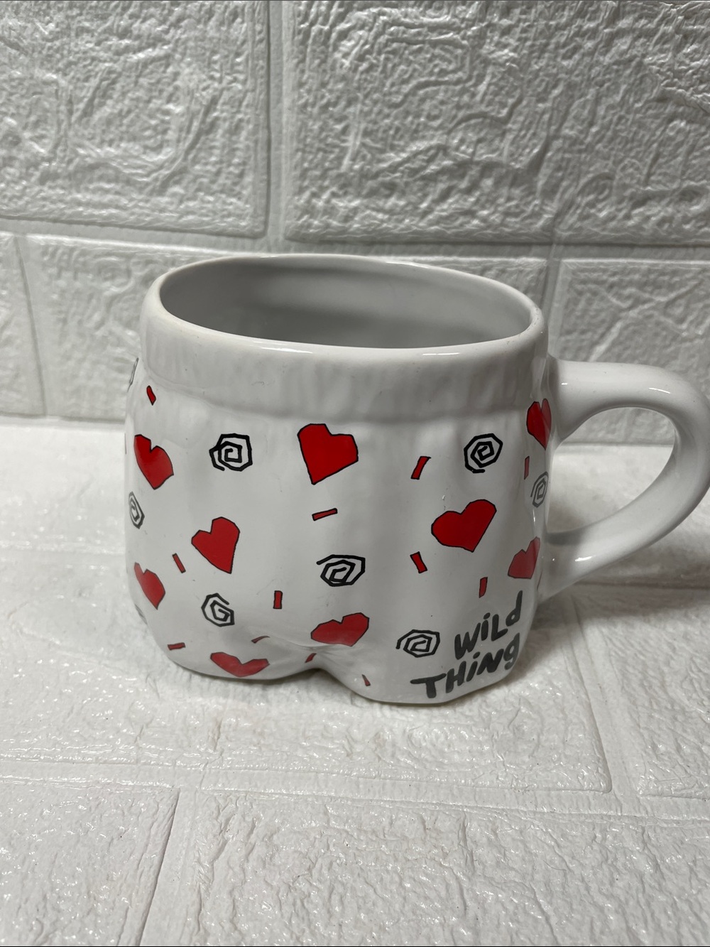 Vintage Ganz "Wild Thing" Heart Boxer Shorts Novelty Coffee Mug